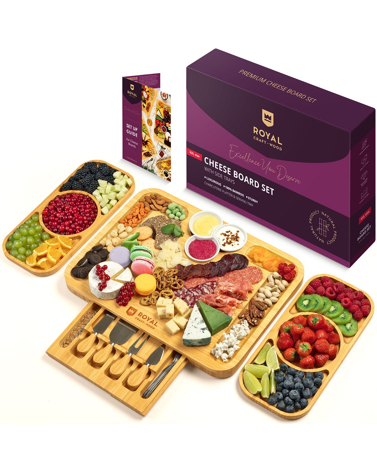 Cheese Board Set with Side Trays