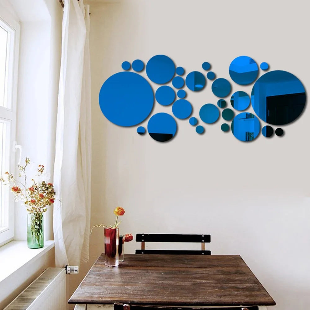 26pcs Round Acrylic Mirror Stickers