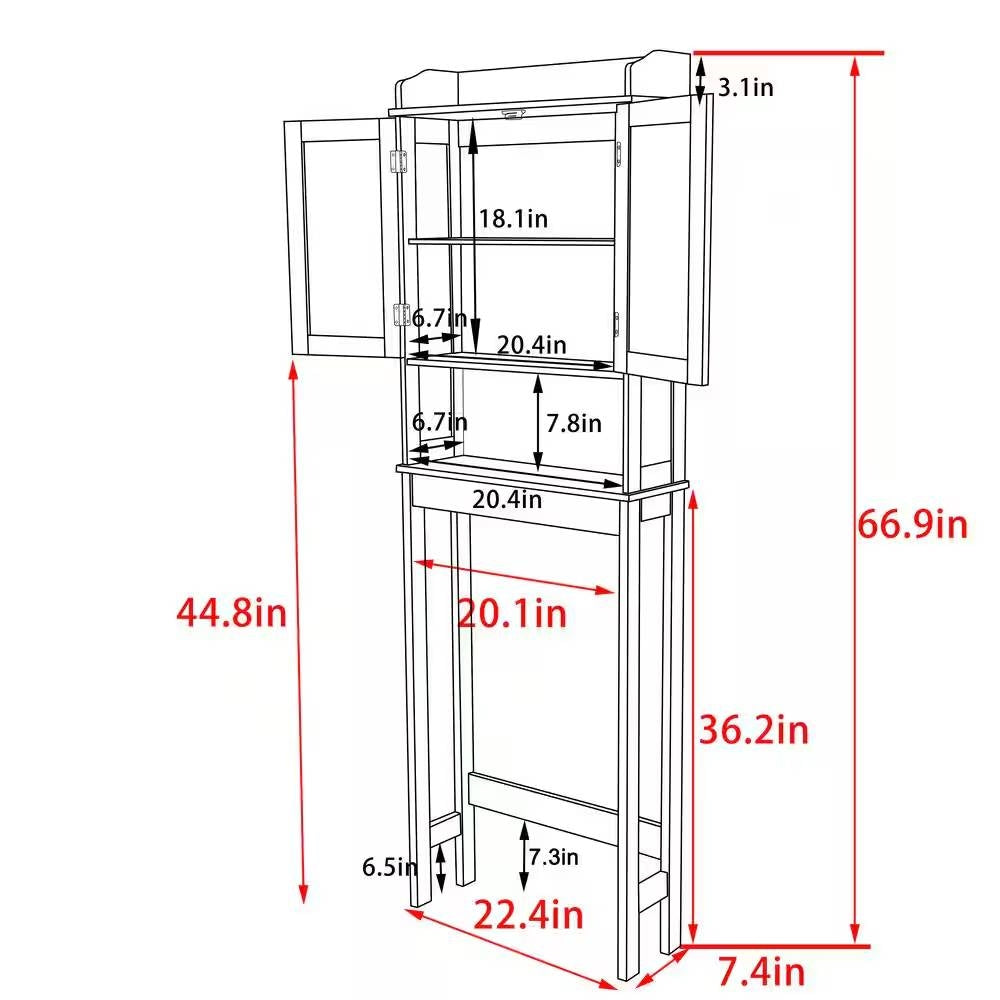 Over The Toilet Bathroom Storage Shelving Unit