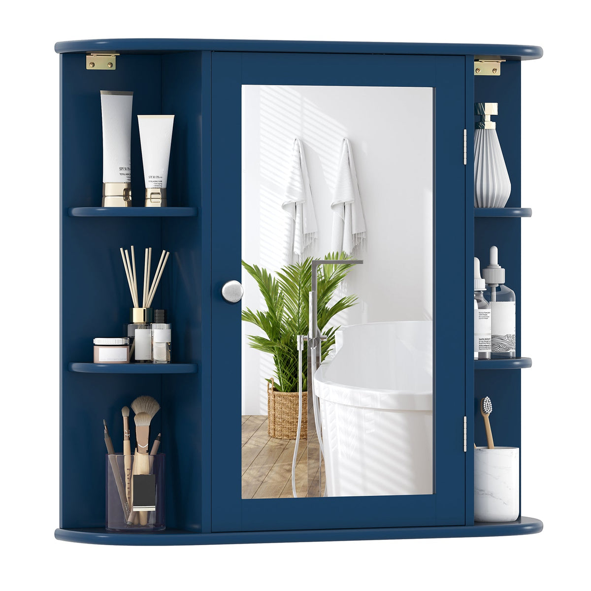 Bathroom Mirror Cabinet with Storage Shelves