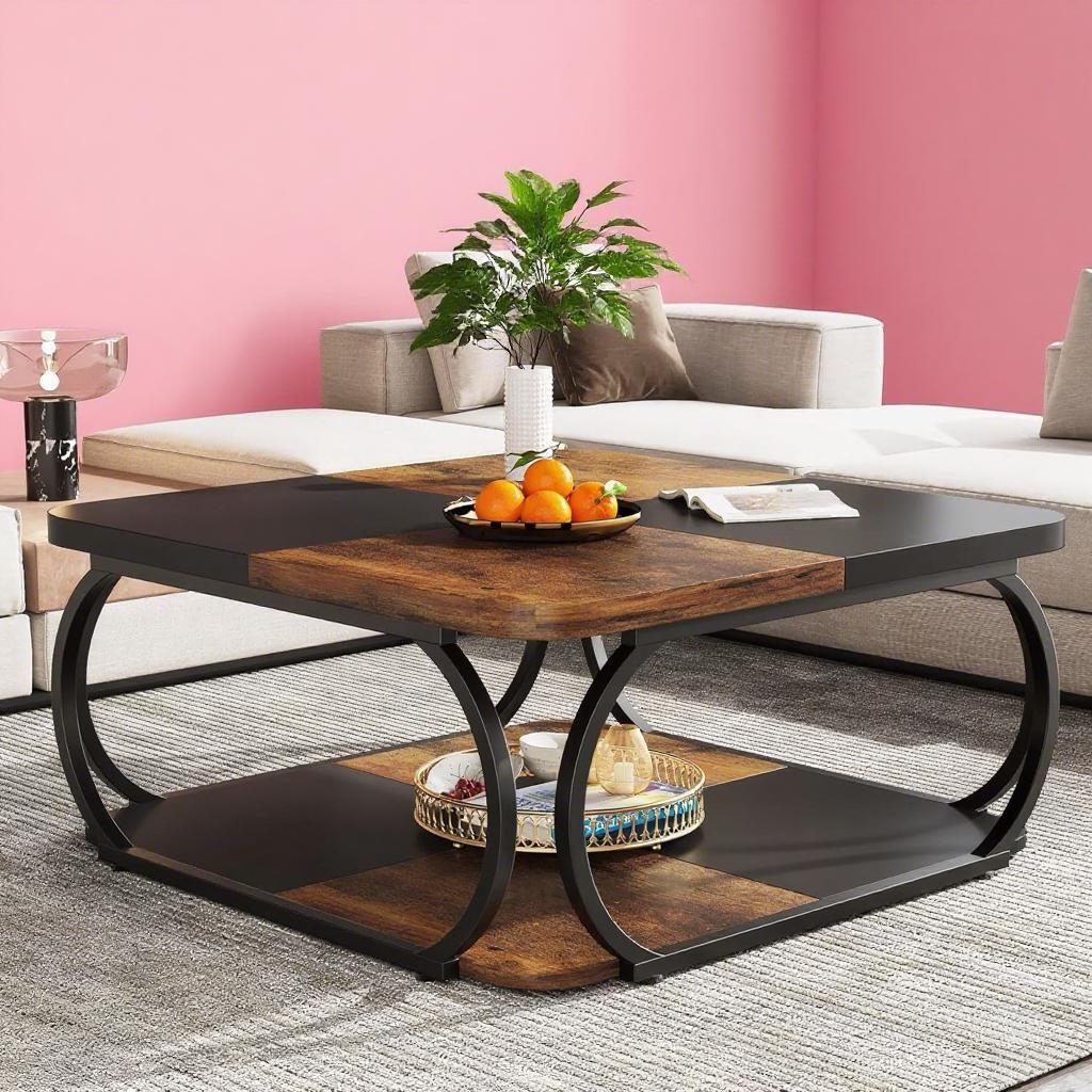 Black Brown Wood Coffee Table