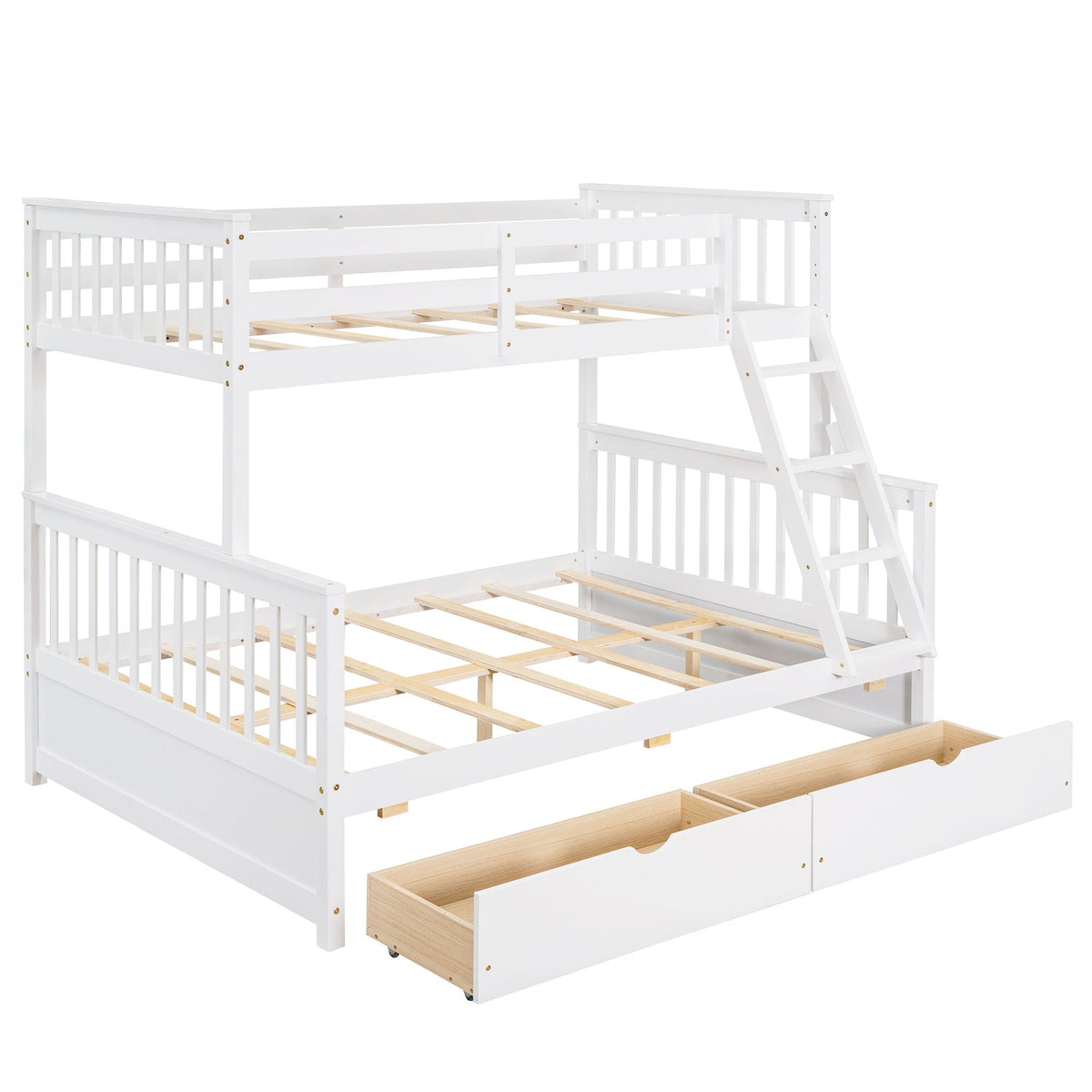 Bunk Bed With Ladders & 2 Storage Drawers