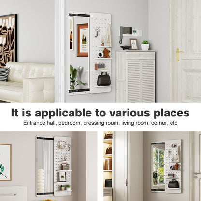 Wall Mounted Full Length Mirror with Shelf