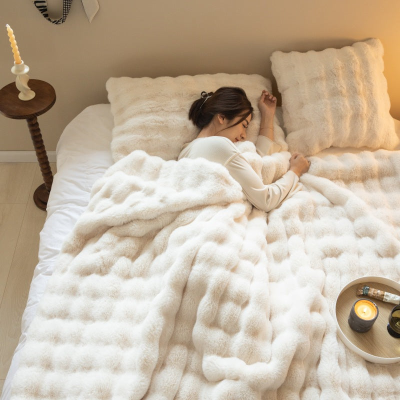 Double Sided Rabbit Fleece Blanket