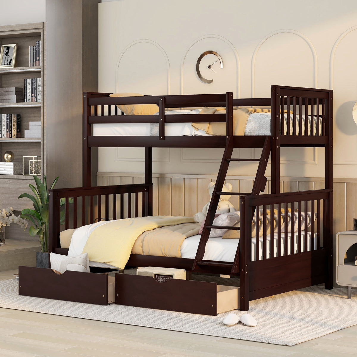 Bunk Bed With Ladders & 2 Storage Drawers