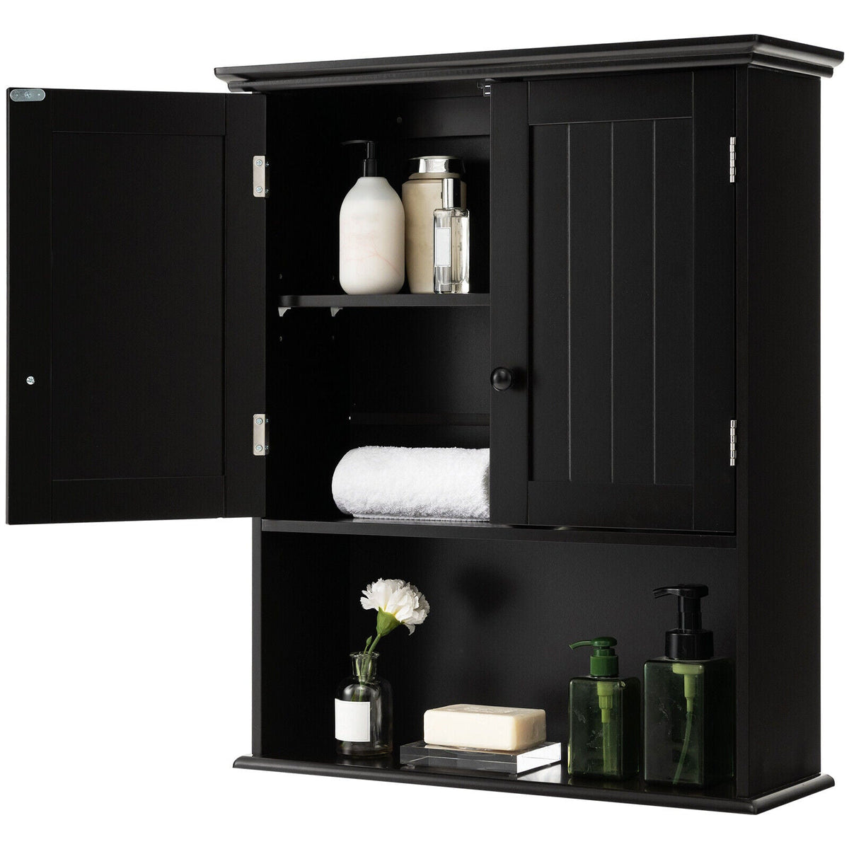 Wall Mount Bathroom Storage Cabinet with Open Shelf