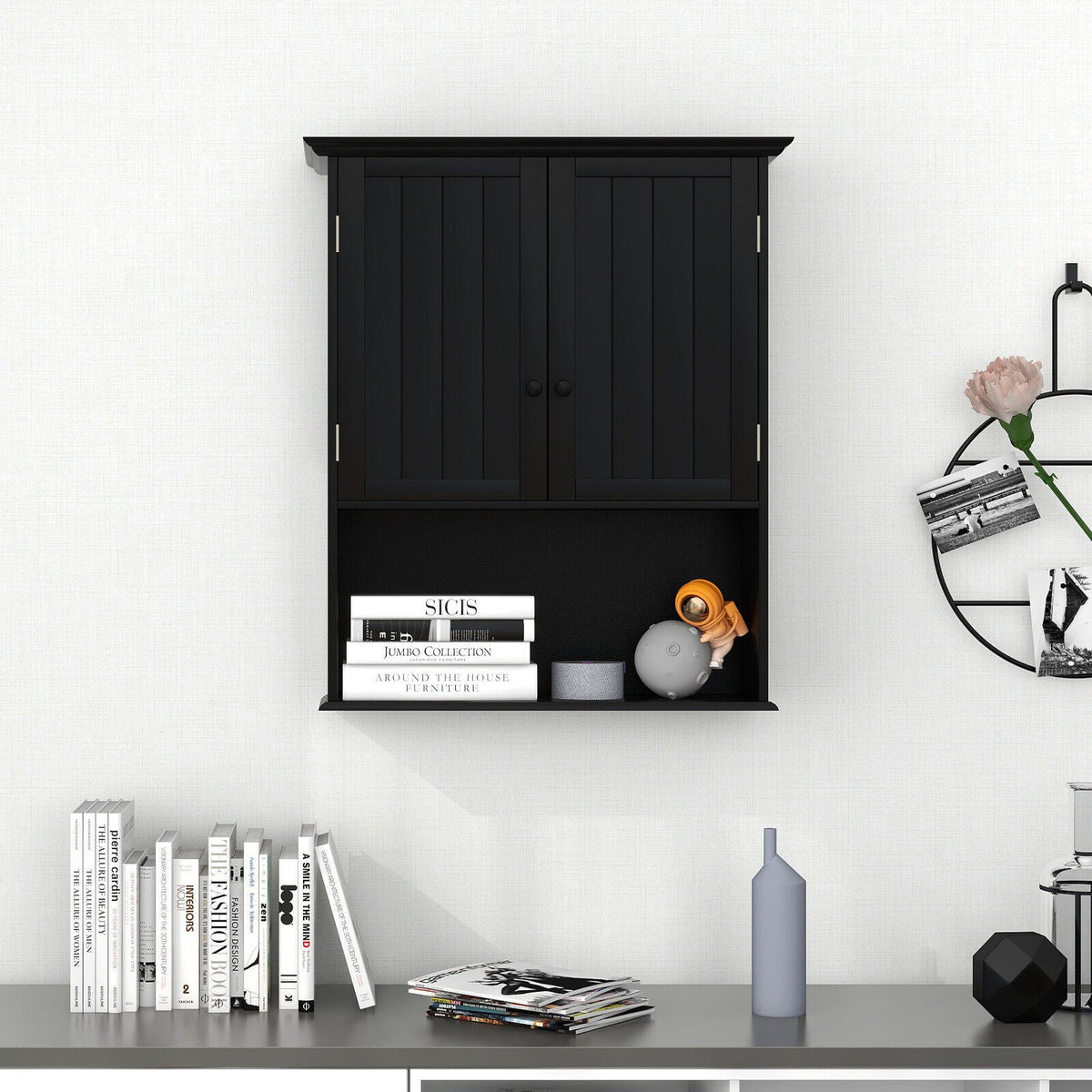 Wall Mount Bathroom Storage Cabinet with Open Shelf