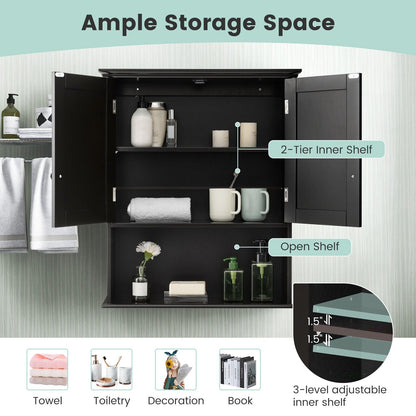 Wall Mount Bathroom Storage Cabinet with Open Shelf