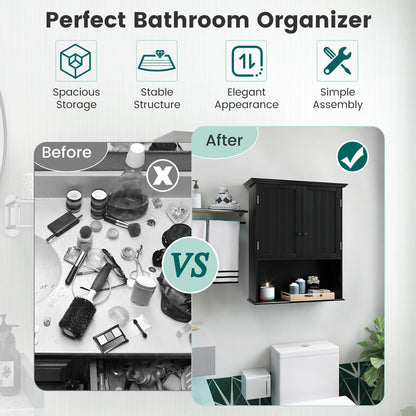 Wall Mount Bathroom Storage Cabinet with Open Shelf
