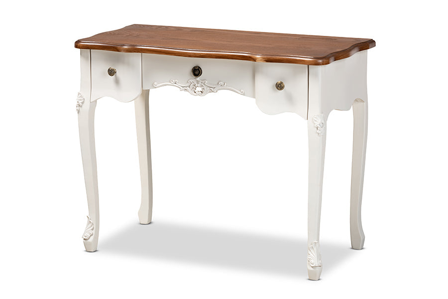 Classic French Country 3-Drawer Wooden Console Table