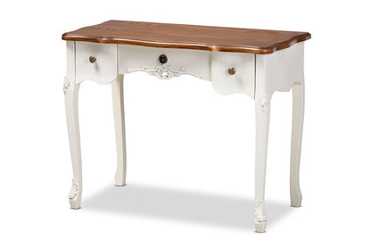 Classic French Country 3-Drawer Wooden Console Table