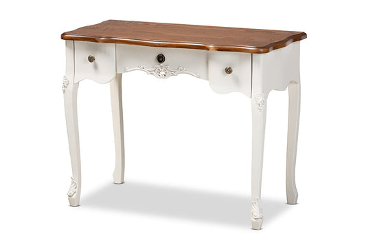 Classic French Country 3-Drawer Wooden Console Table
