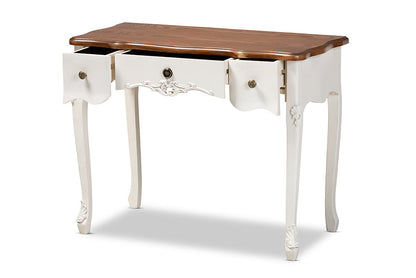 Classic French Country 3-Drawer Wooden Console Table