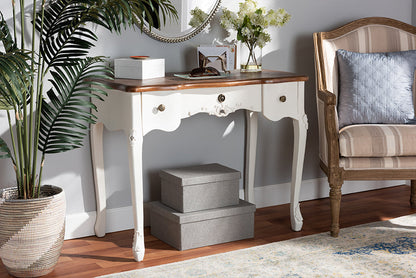 Classic French Country 3-Drawer Wooden Console Table
