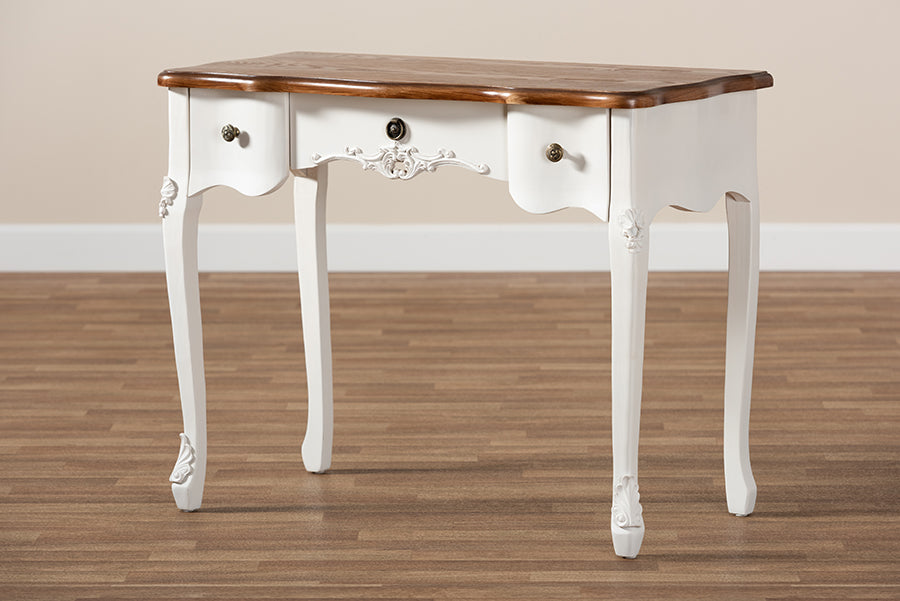 Classic French Country 3-Drawer Wooden Console Table