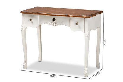 Classic French Country 3-Drawer Wooden Console Table