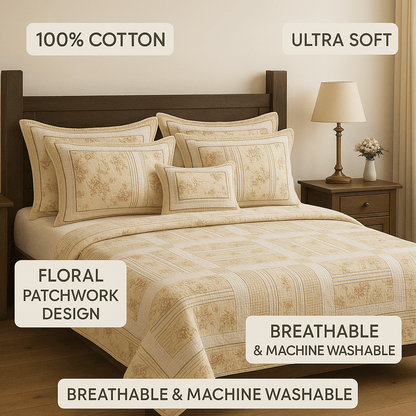 DaDa Bedding Floral Patchwork Quilt Set