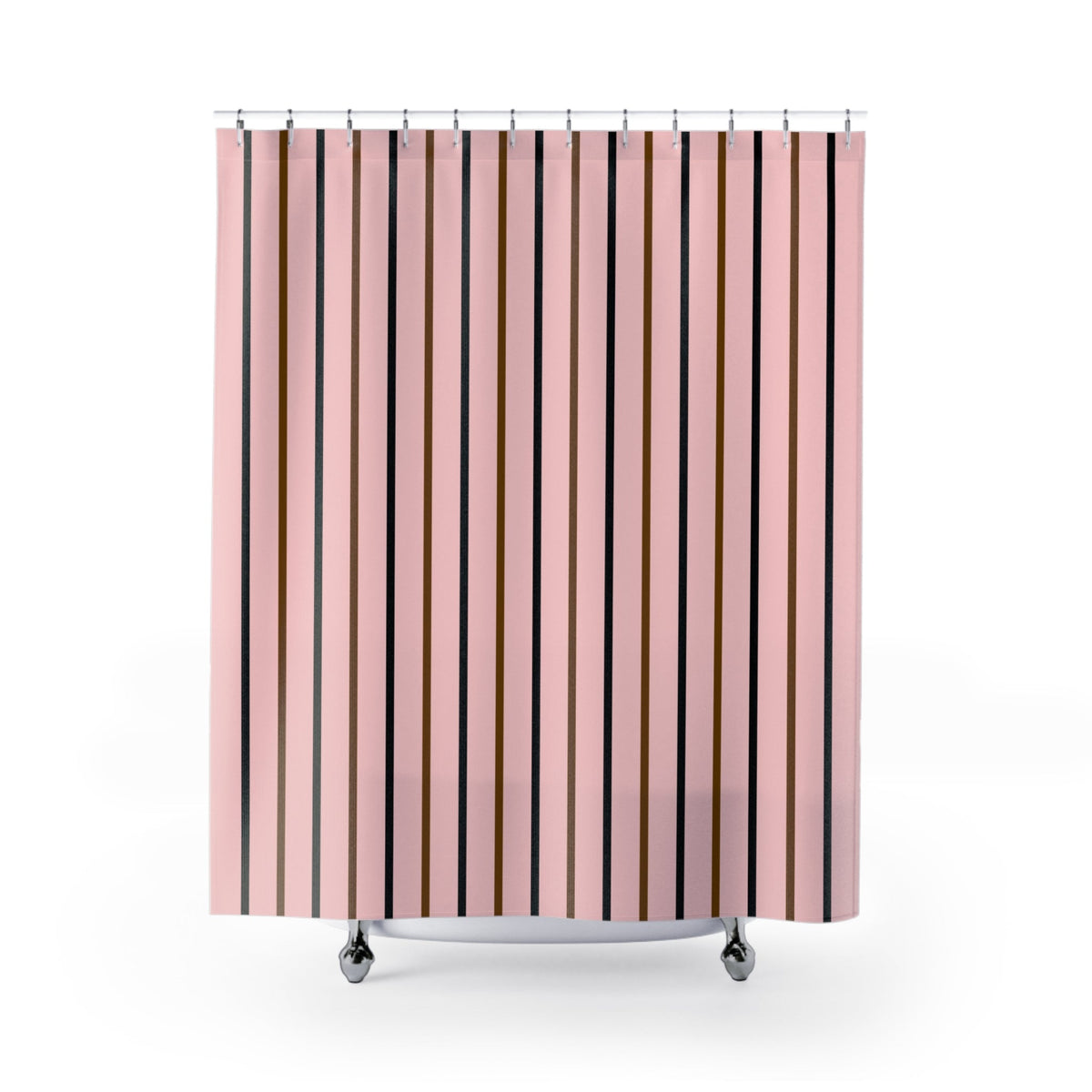 Sophisticated Pink Striped Shower Curtain