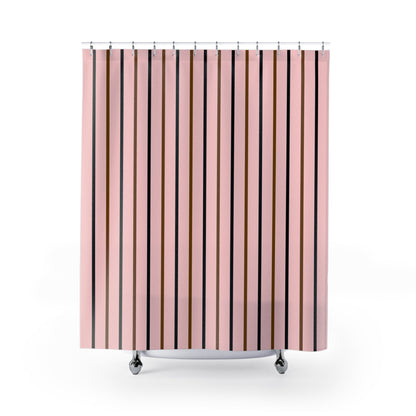 Sophisticated Pink Striped Shower Curtain