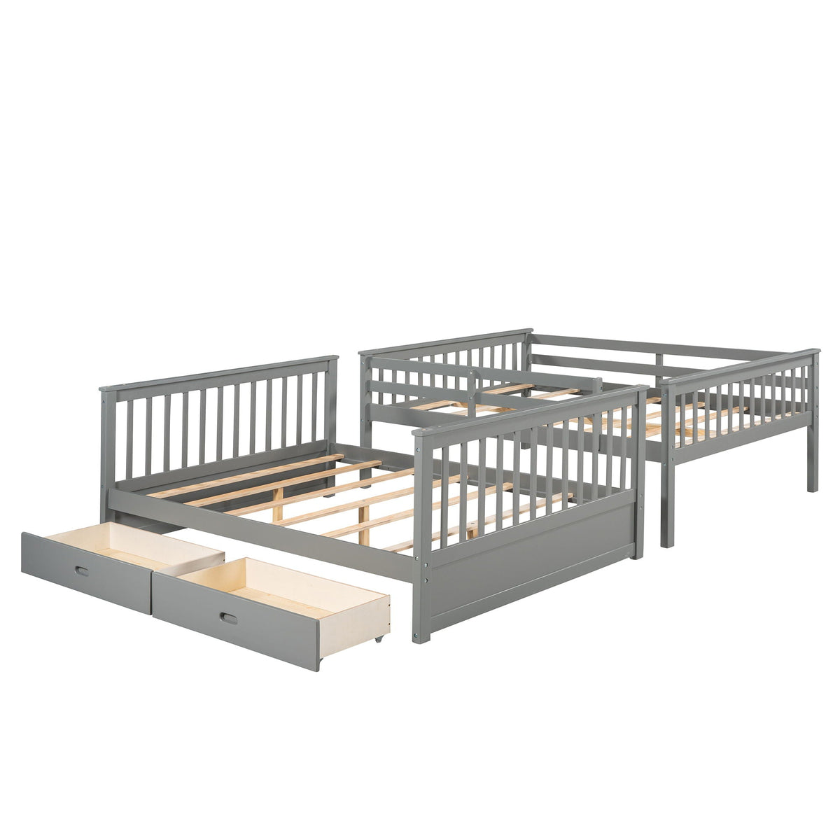 Bunk Bed With Ladders & 2 Storage Drawers