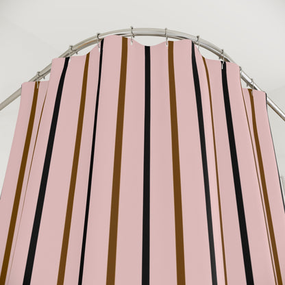 Sophisticated Pink Striped Shower Curtain