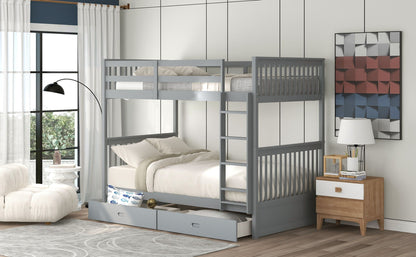 Bunk Bed With Ladders & 2 Storage Drawers