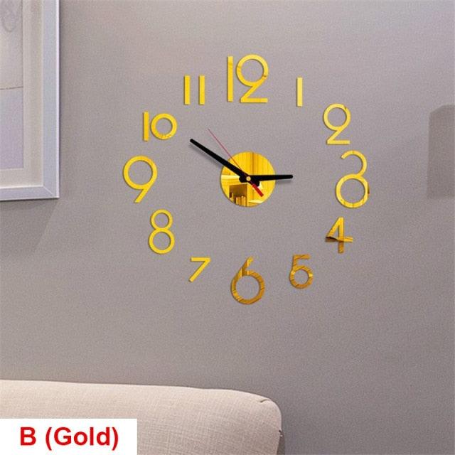 Round Wall Clock with Coffee Tea Cup Design
