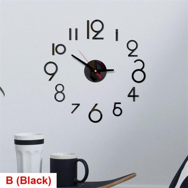 Round Wall Clock with Coffee Tea Cup Design