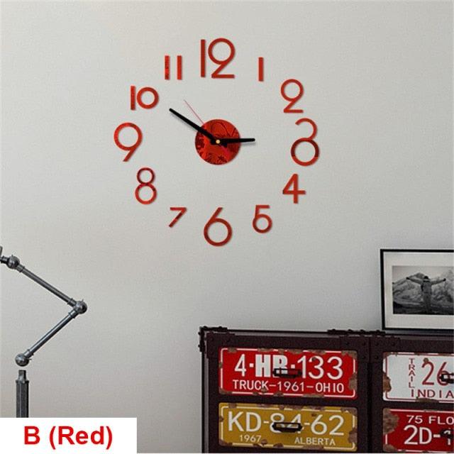 Round Wall Clock with Coffee Tea Cup Design