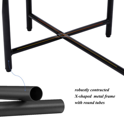 2-Tier Oval Coffee Table with Wood Storage Shelves