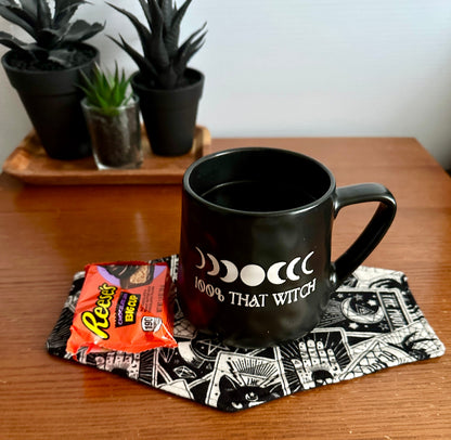 Witchy Coffin Mug Rug