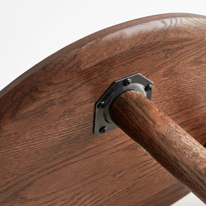 Pebble-Shaped Solid Oak Wood Coffee Table