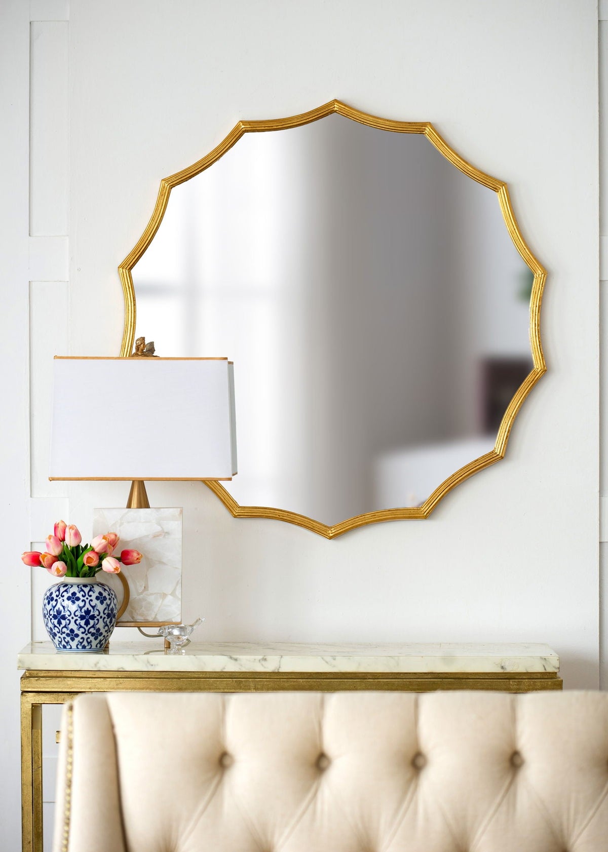 Round Sunburst Wall Mirror