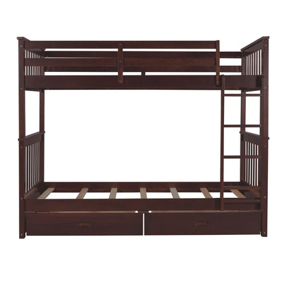 Bunk Bed With Ladders & 2 Storage Drawers