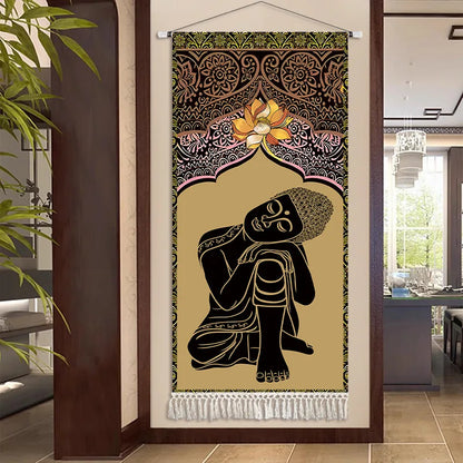 Thai Zen Elephant Fabric Wall Hanging Tapestry