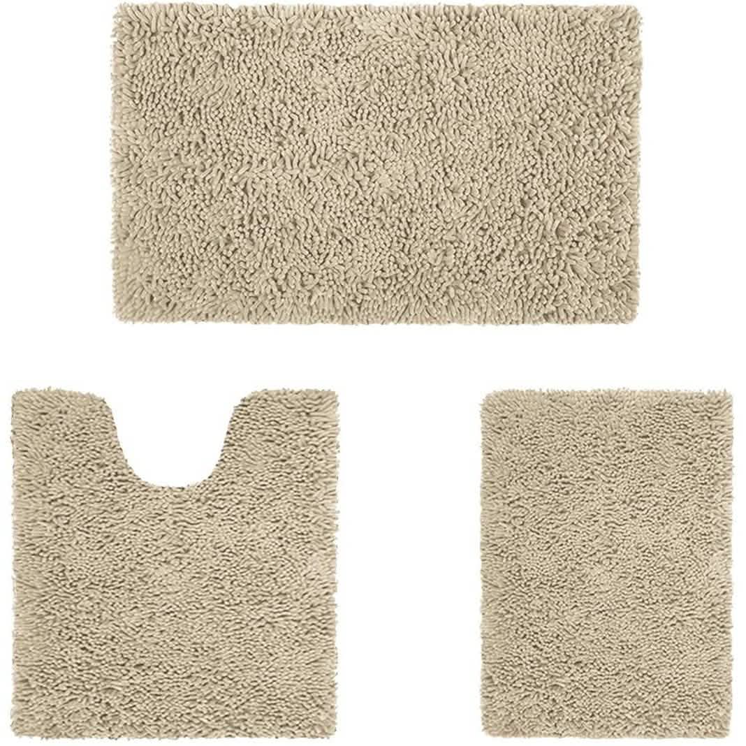 3 Piece Chenille Bathroom Rug Set