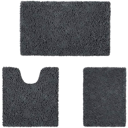 3 Piece Chenille Bathroom Rug Set