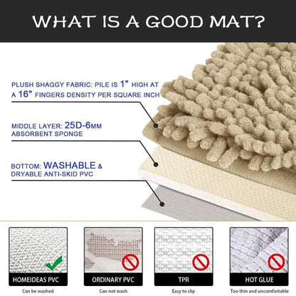 3 Piece Chenille Bathroom Rug Set