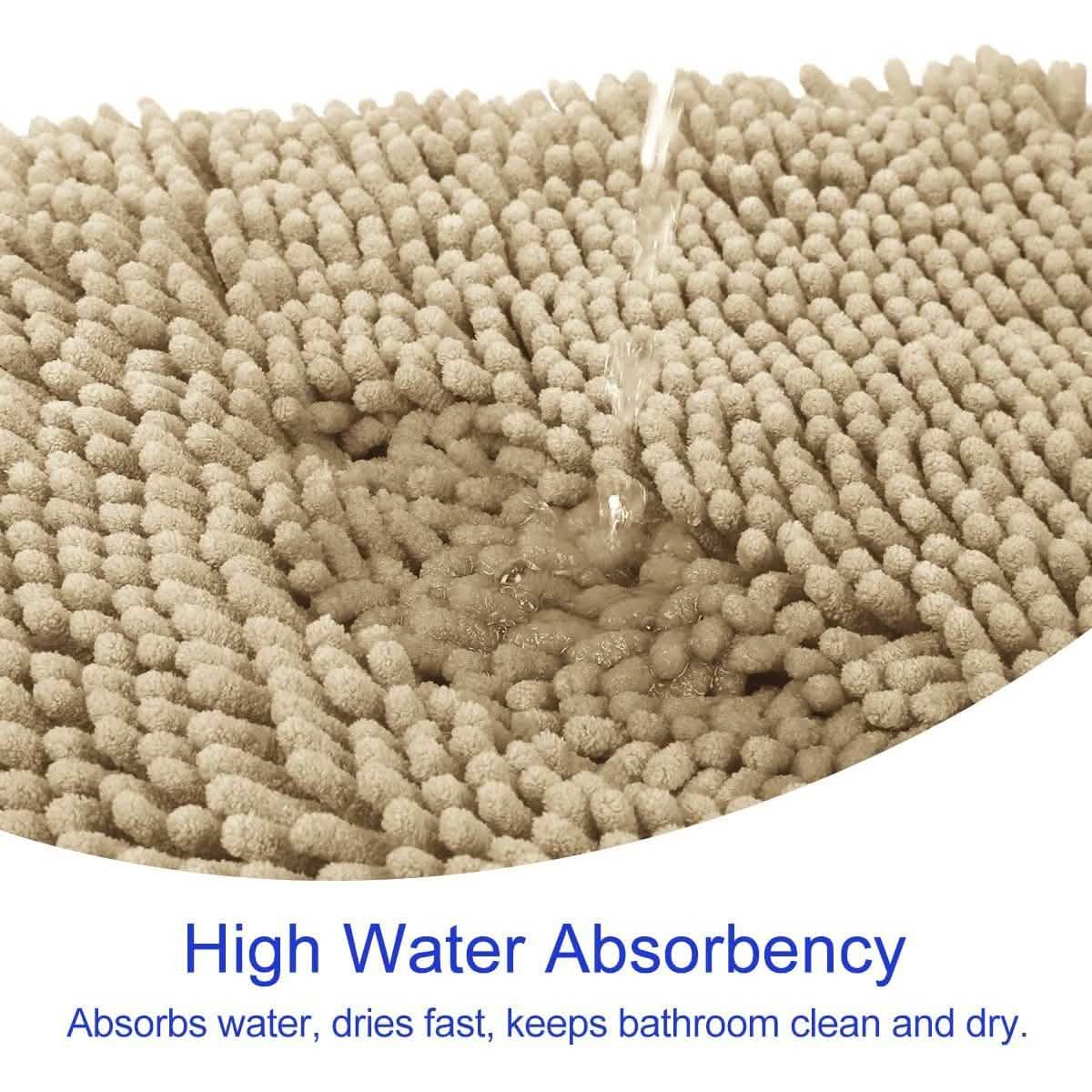 3 Piece Chenille Bathroom Rug Set