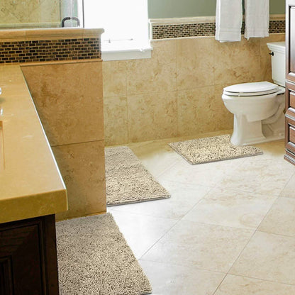 3 Piece Chenille Bathroom Rug Set