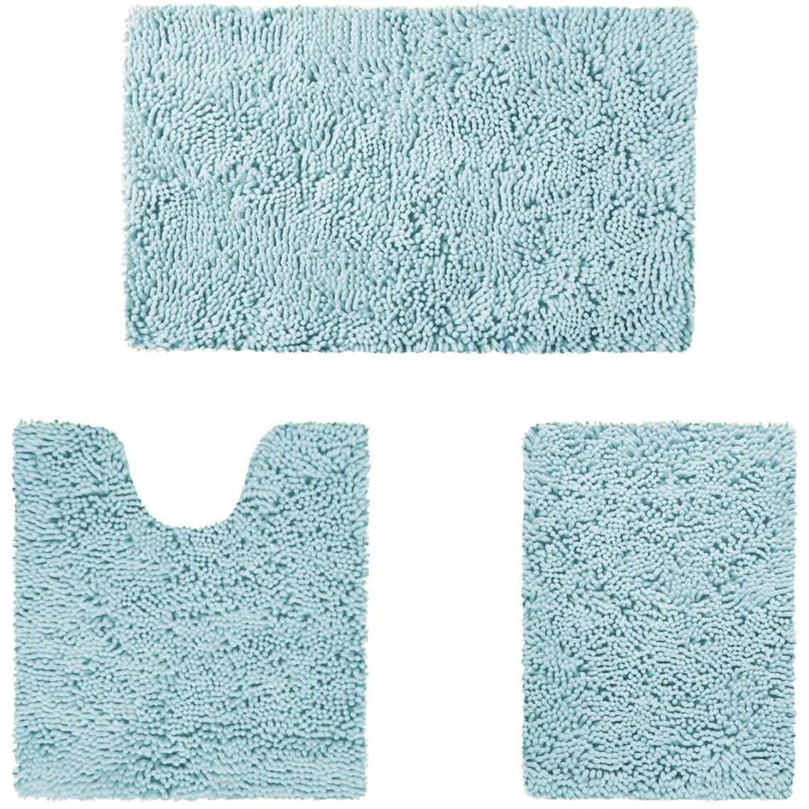 3 Piece Chenille Bathroom Rug Set