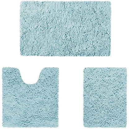 3 Piece Chenille Bathroom Rug Set