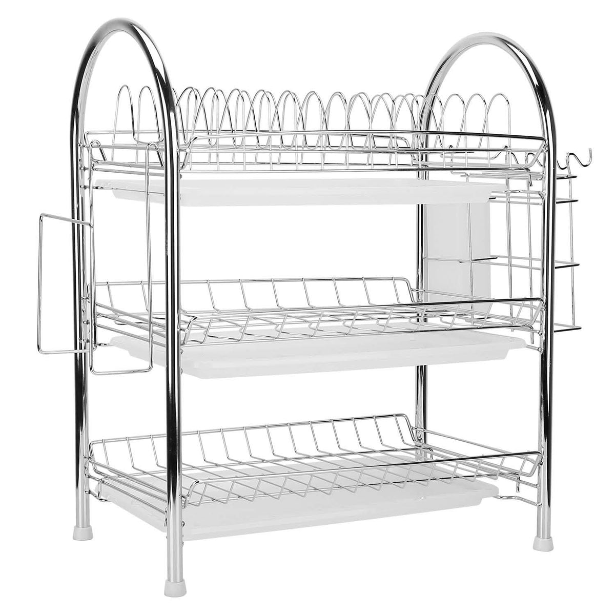 3-Tier Dish Drying Rack with Drain Trays