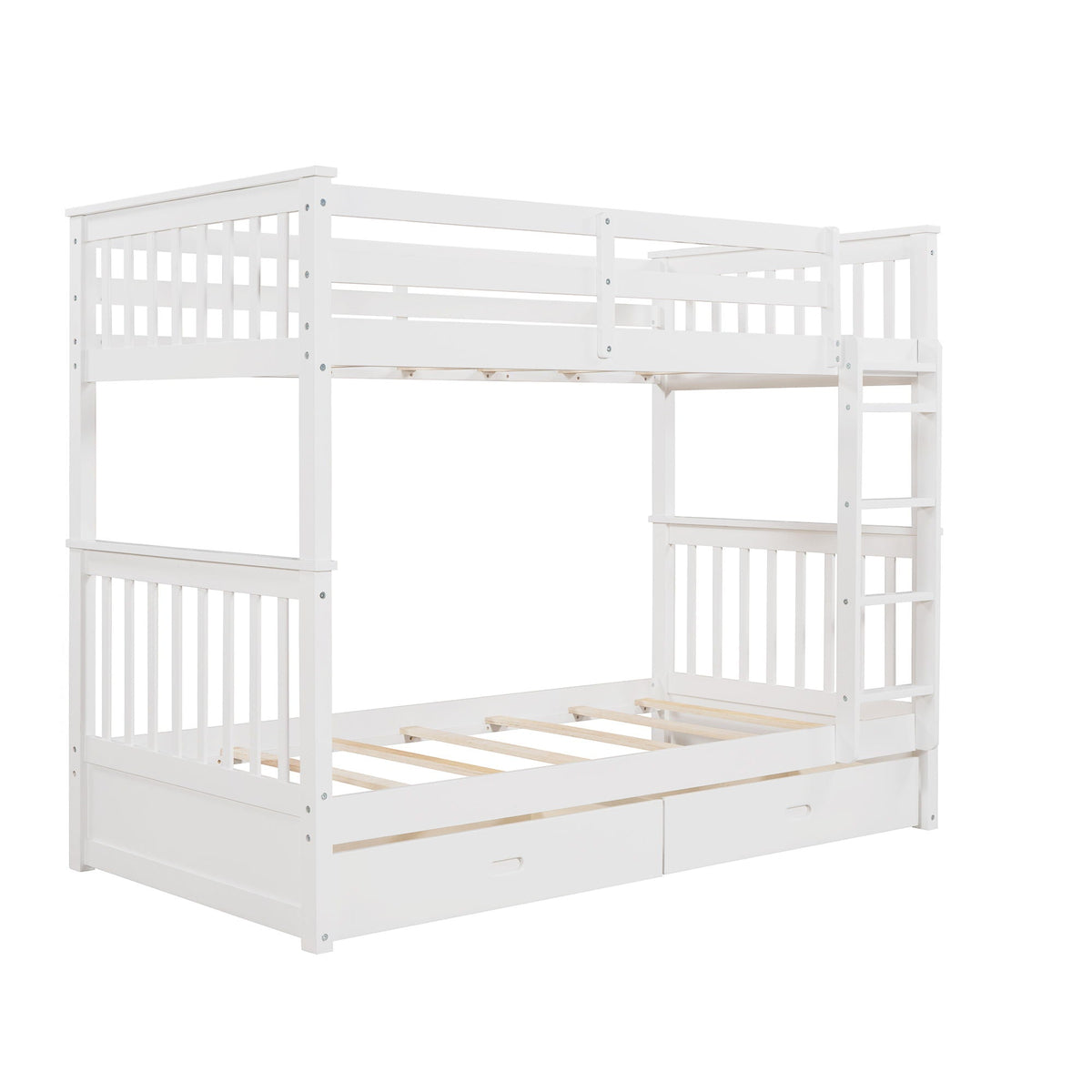 Bunk Bed With Ladders & 2 Storage Drawers