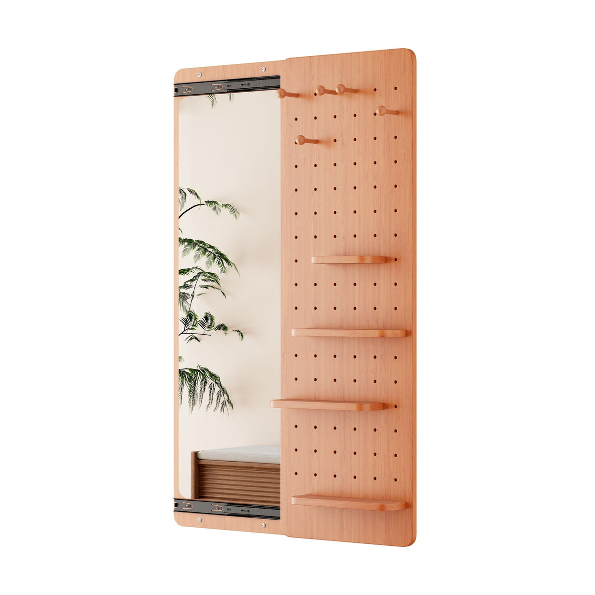 Wall Mounted Full Length Mirror with Shelf