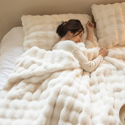Double Sided Rabbit Fleece Blanket