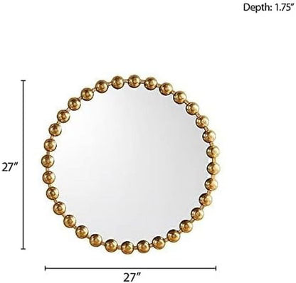 Entryway Round Wall Mirror With Gold Metal Frame