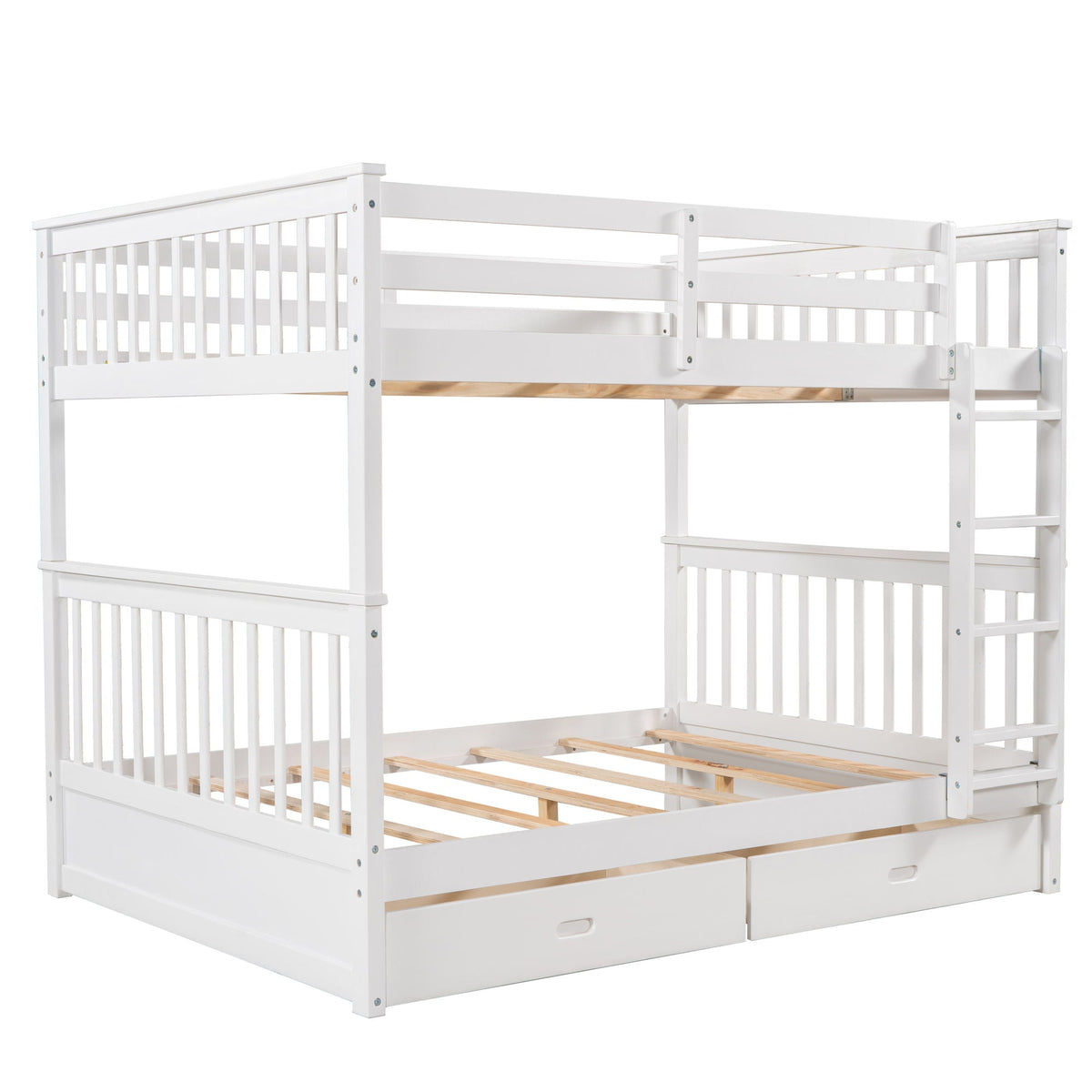 Bunk Bed With Ladders & 2 Storage Drawers