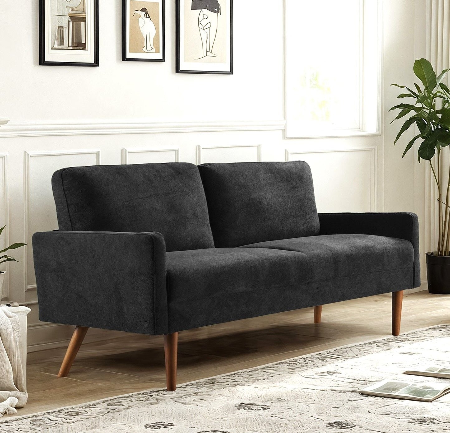 European Style Upholstered 3-Seater Sofa