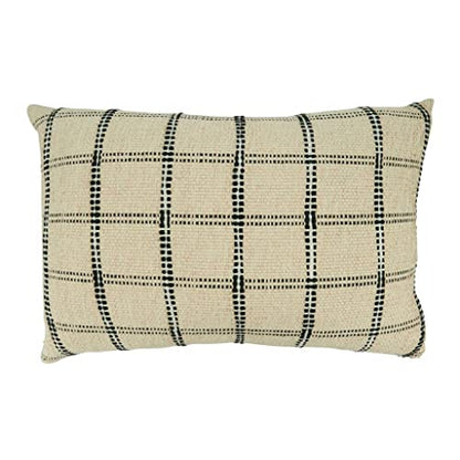 Fennco Styles Stitched Checkered Cotton Throw Pillow